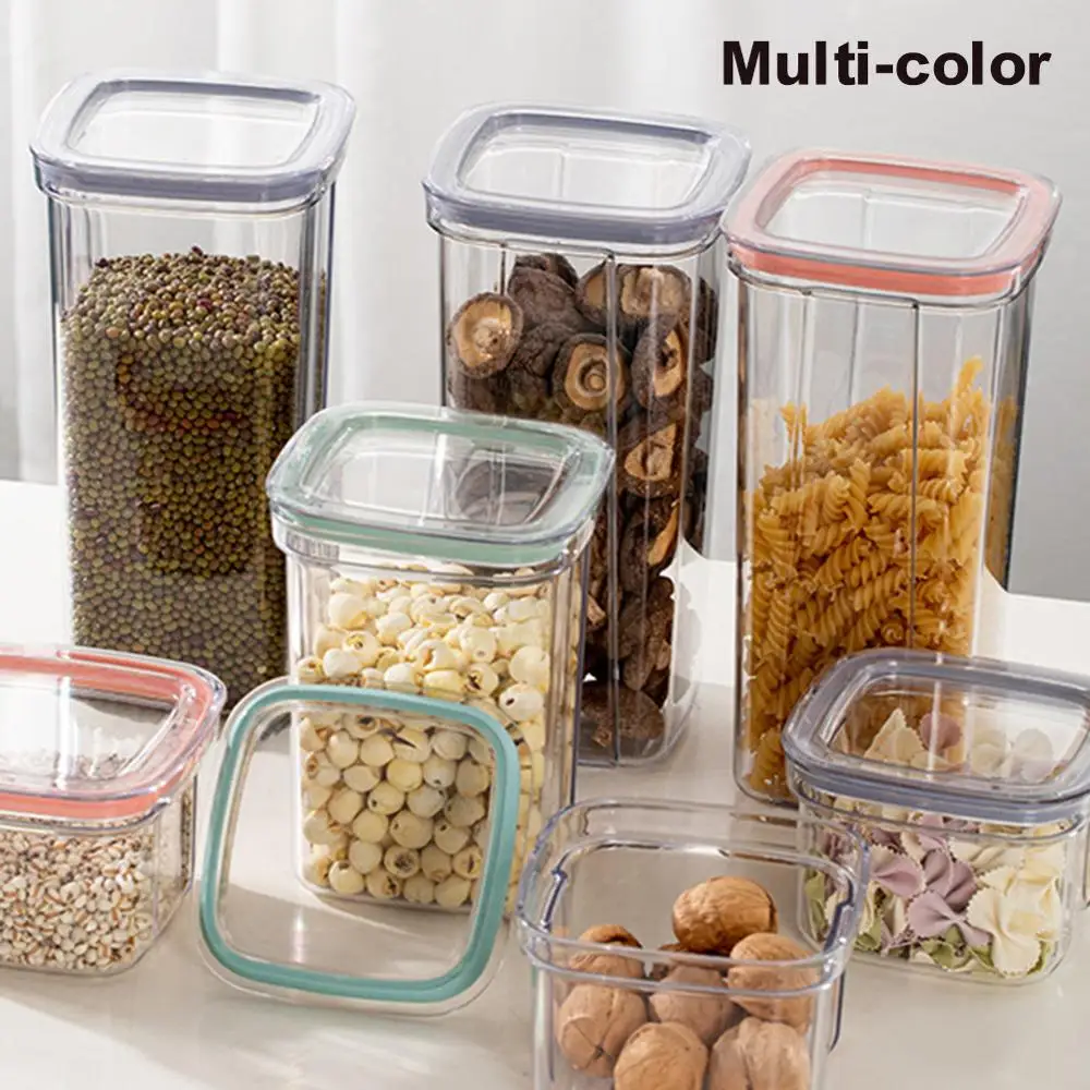 

Plastic Food Storage Containers with Airtight Lid Stackable Pantry Dry Food Storage Container for Flour Pasta Rice