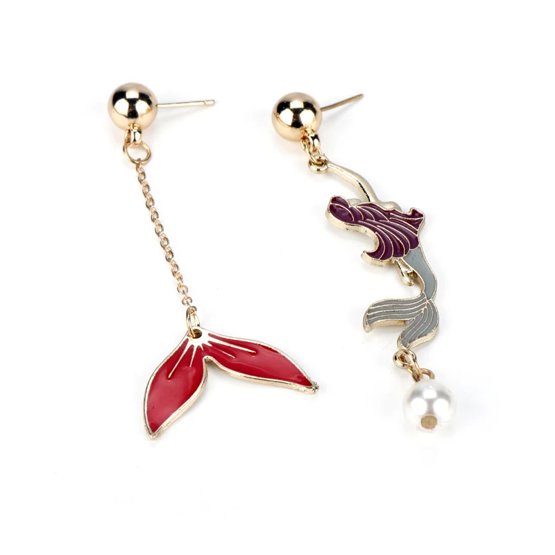 pair earrings Браслеты Русалочки серьги для женщин модные ювелирные аксессуары девушка Подвески со звездами браслет - Окраска металла: pair earrings