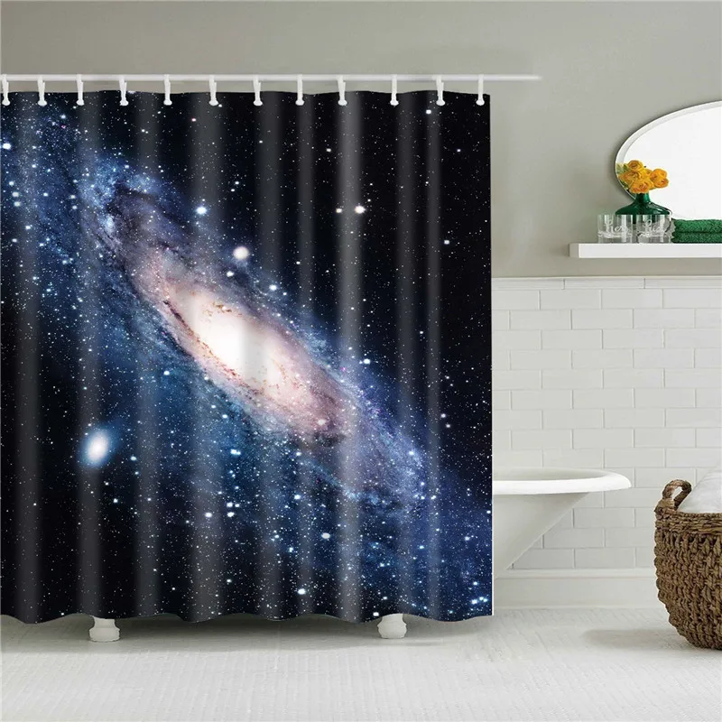 Вселенная Галактика занавеска для душа висячая Psychedelic Водонепроницаемая