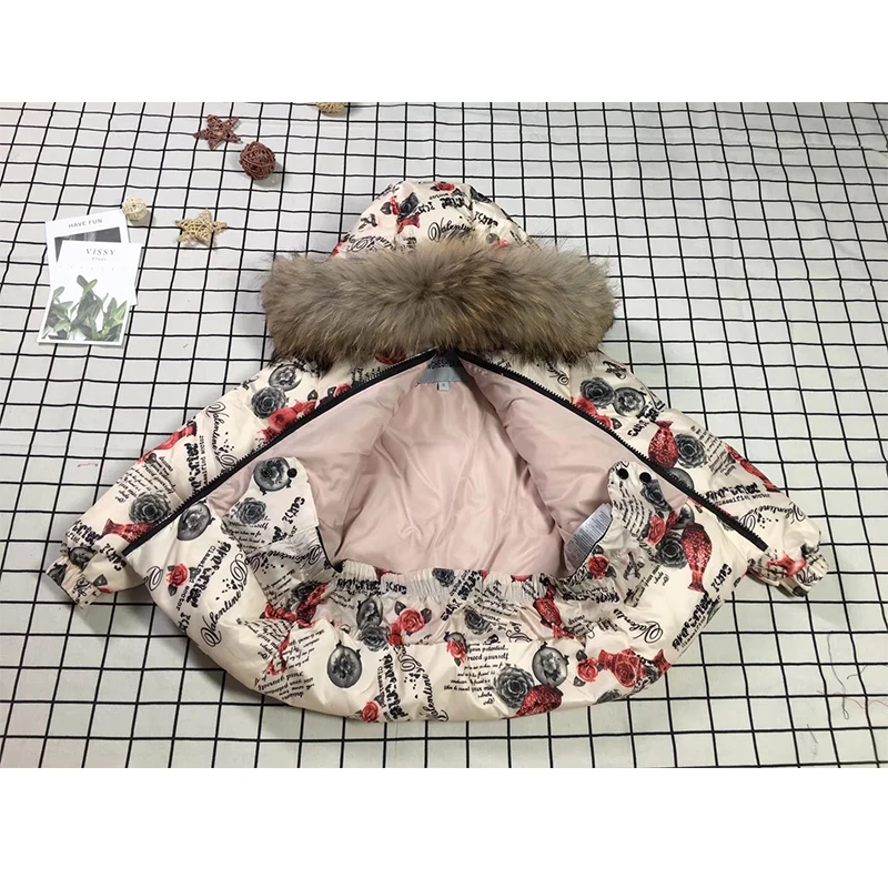 Children'S Winter Suits Winter Clothes Girl Winter Overalls For Girls Fashion Flower Down Jacket Children'S Winter Jacket 6M-8T
