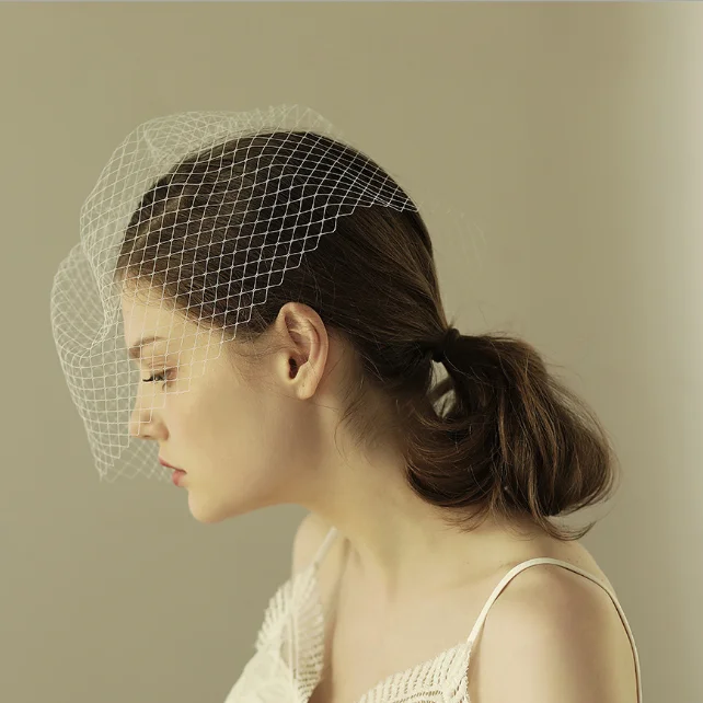 Короткая птичья клетка Белый Тюль свадебная вуаль свадебное платье 2020|Свадебные