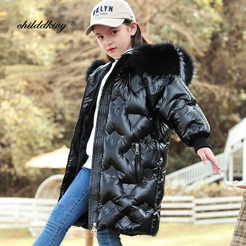 Зимняя одежда для мальчиков и девочек до 30 градусов пальто Детская куртка