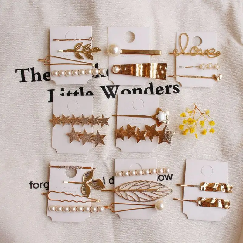 Женские металлические заколки для волос корейские геометрические неправильной