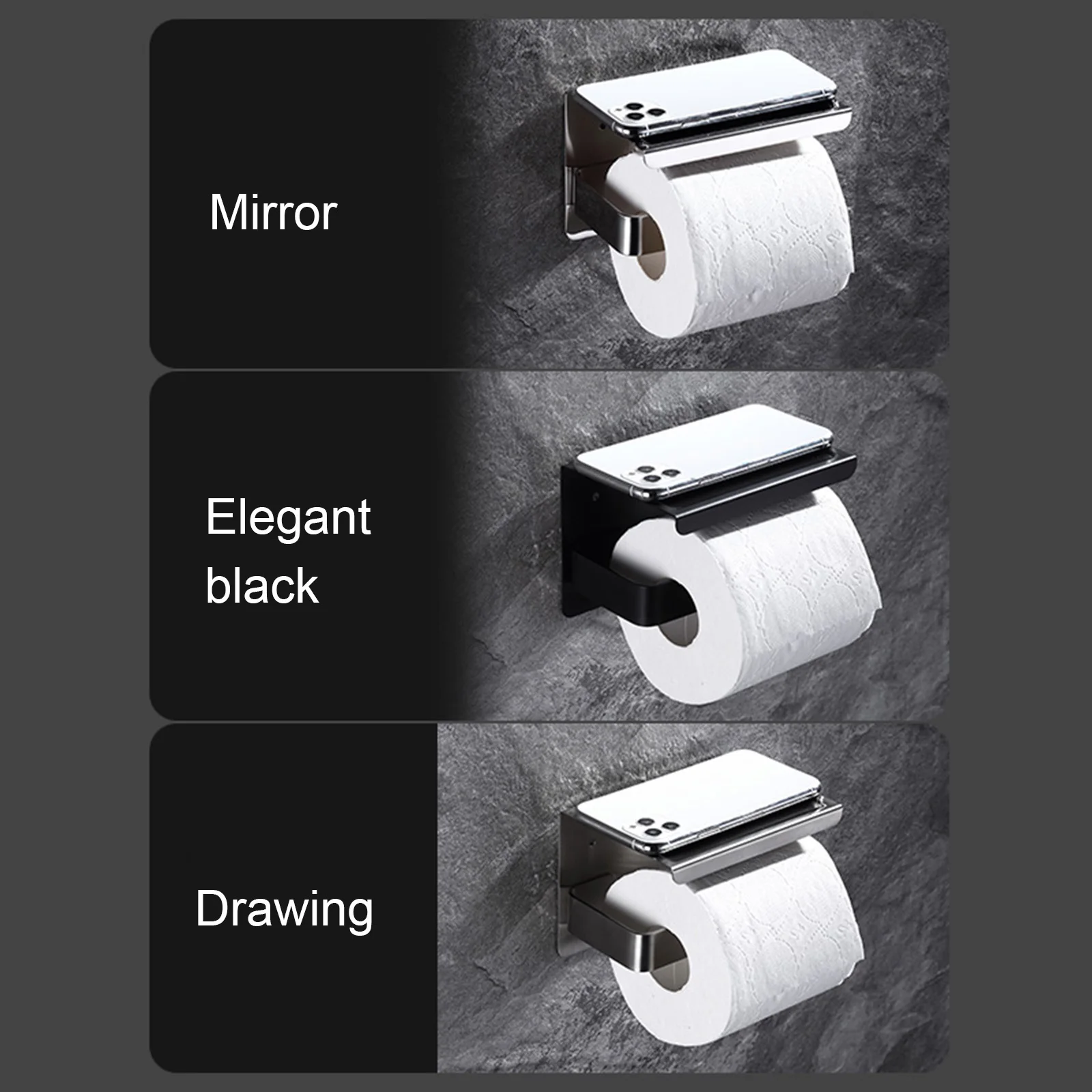 

Roll Paper Holder Tissue Holders Tissue Paper Holder Paper Shelf Self-Adhesive Wall Mounted With Mobile Phone Wall Mounted