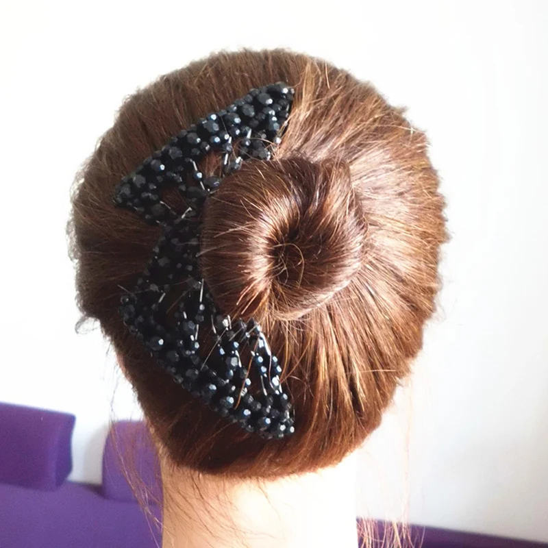 

Magic Hair Beauty Decoration Comb Pearl Stretchy Beaded Hairpin Bow Double Stretching Hair Accessories for Women SK88