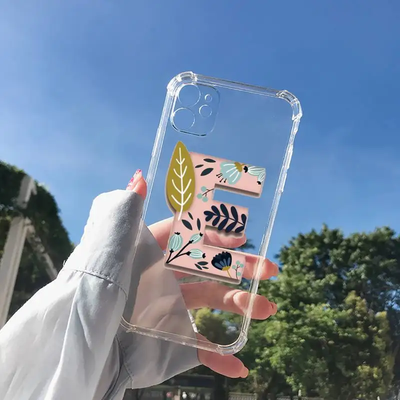

letter Phone Case Transparent for Clear iPhone 11 12 8 7 6 6S XS MAX Plus X 5S SE 2020 XR mini pro