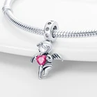 Браслет Серебряный в форме сердца для мужчин и женщин, подвеска сделай сам для браслета Pandach