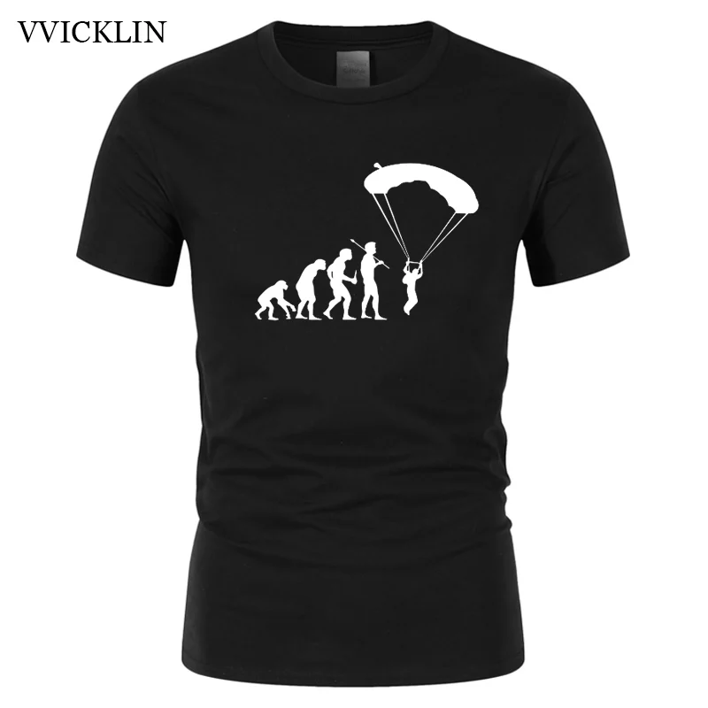 

Skydiving Parachute Funny Men Tees Fashion Hip Pop T-shirts For Summer Cotton material Man T-shirt High Quality O Neck Male