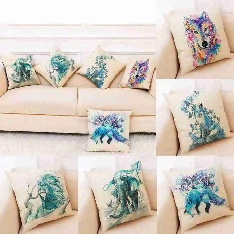 

Art Animal Pillowcase Office Cushion Cover Plush Party Decoration Cushion Office Sofa Pillow Cushion Home Decor Z7W6
