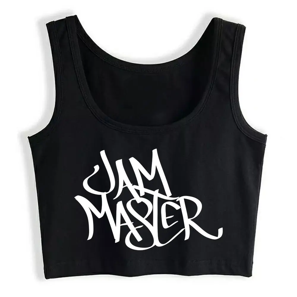 

Boho Crop Top Jam Master Casual Black Sleeveless Sexy Streetwear Womens Tops blusas mujer de moda 2021 verano Gym Tank Top Women