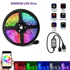 Светодиодная ленсветильник с Bluetooth и управлением музыкой через приложение, USB, 5 В, 5050RGB, подсветильник ка телевизора, лампа, ночсветильник, светящаяся лента для спальни, домашний декор