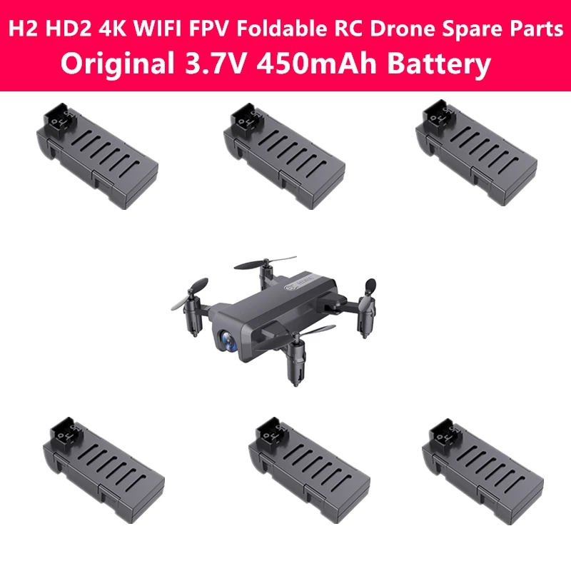 

H2 HD2 4K Foldable RC Drone Original 3/4/5 Piece 3.7V 450mAh Battery Spare Parts For H2 HD2 4K HD Aerial Photography Quadcopter