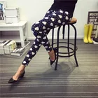 Женские леггинсы, эластичные, с цветочным принтом