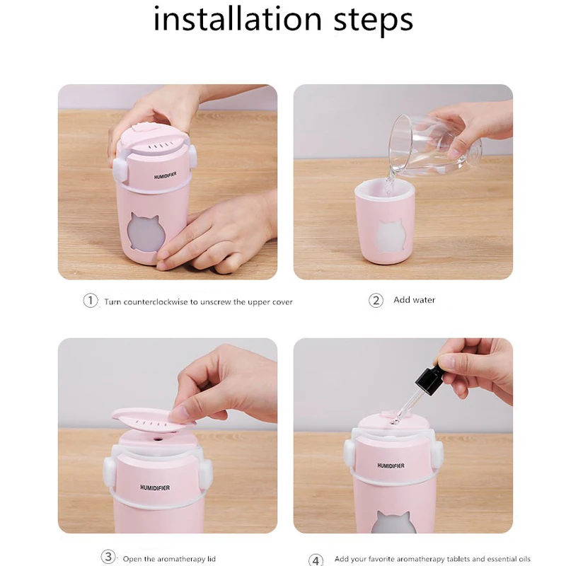 

ELOOLE USB Portable Air Humidifier Aroma Essential Oil Diffuser Anion Humidification Spray With Three USB Ports For Home Car