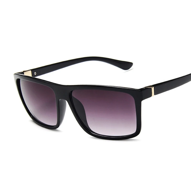 Мужские квадратные солнцезащитные очки черные с защитой UV400 для вождения|Мужские