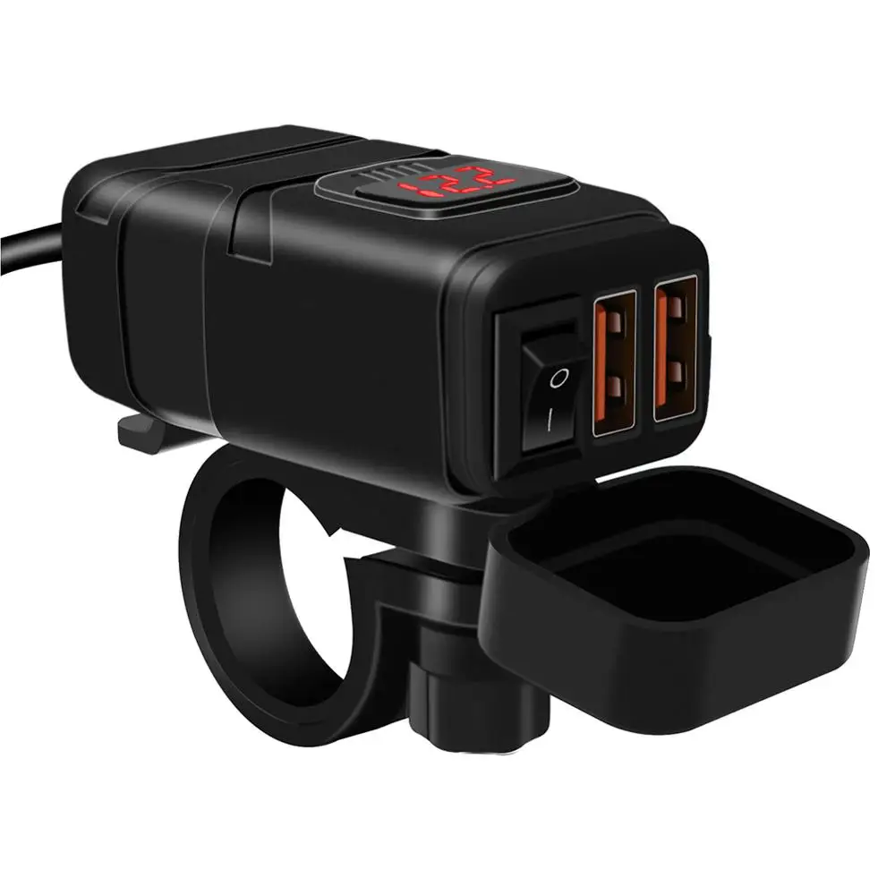 Motorcycle Quick Charger 12V SAE to USB Adapter with Voltmeter On Off Switch | Автомобили и мотоциклы