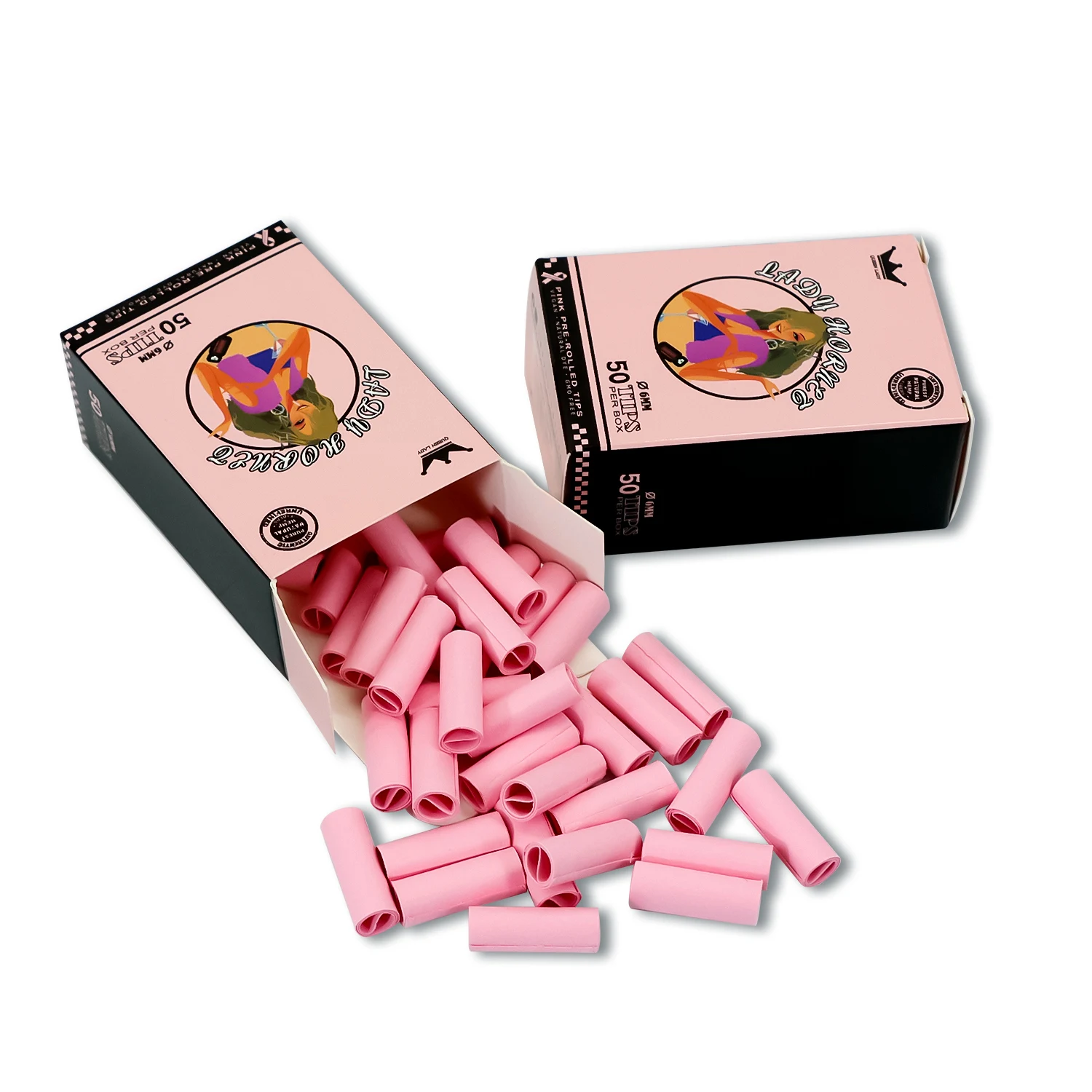 

50Pcs Set Box Cute Lady Hornet Disposabe Filter Tips Tobacco Smoking Accessories