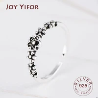 hot sale 100 925 sterling silver geometric round flower circle finger ring for women engagement jewelry gift