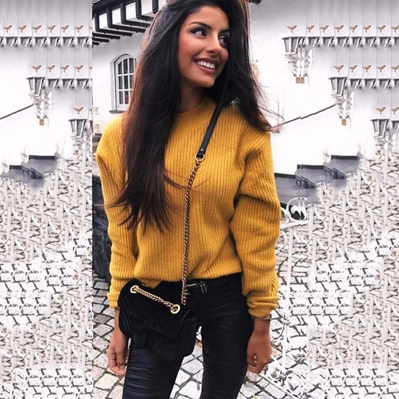 

Plus Size Casual Solid Oversized Sweaters Women 2020 Autumn Winter Turtleneck Fashion Sweaters Jumpers Knitted Pullovers Female