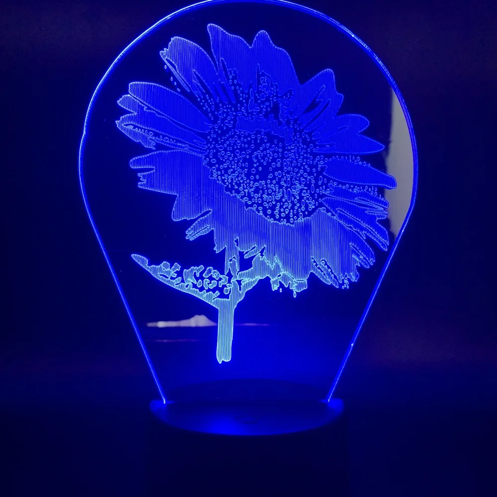 3D лампа светильник с подсолнечником для детской комнаты ночник детей подарок