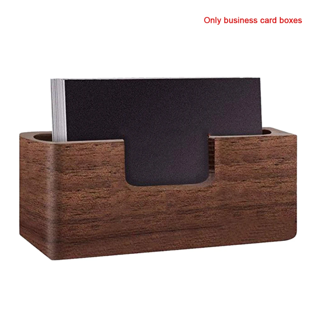 Professional Storage Filing Box Practical Single Compartment Wood Tables Organizer Business Case Desk Card Display Holder Office