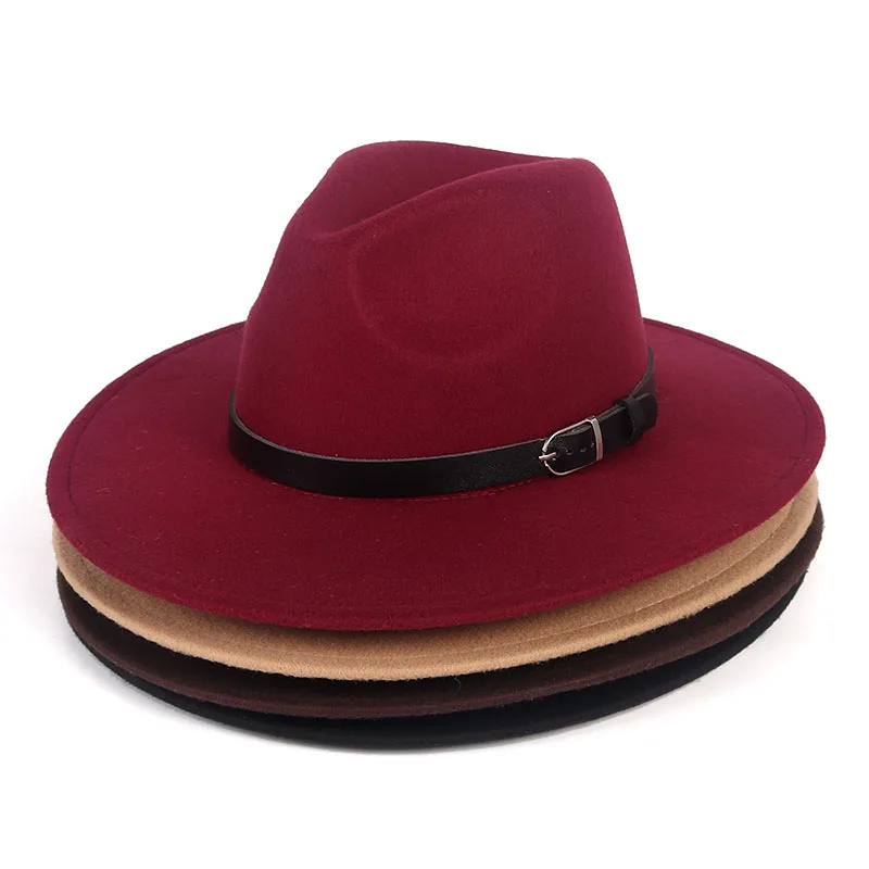 Шляпа Fedora с широкими полями для женщин и мужчин женская шапка 2020 осенне зимняя