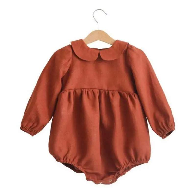 

Newborn Infant Baby Boy Girls Romper Long Sleeve Romper Jumpsuits One-Piece for 0-24M Newborn New Linen Cotton Children Clothing