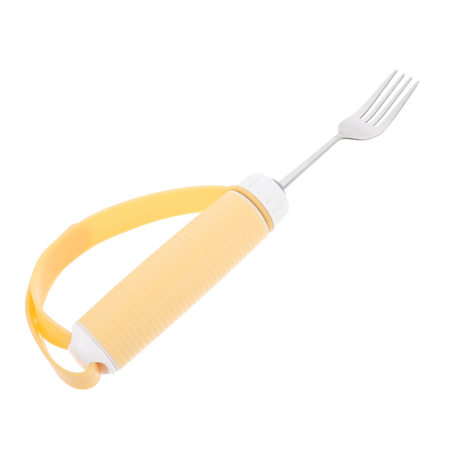 

1pc Anti-shake Fork Food Aid Tableware for The Elderly Food Aids (Yellow)