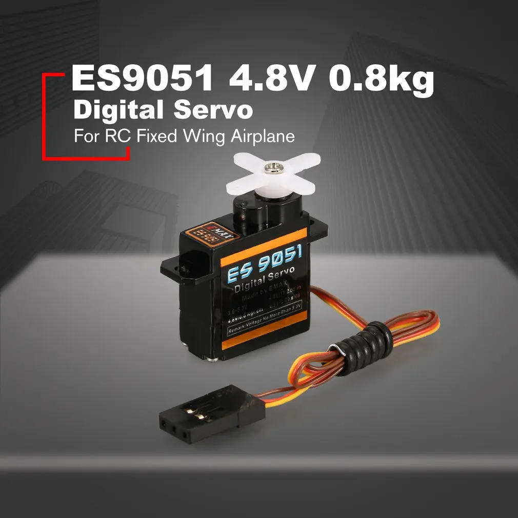EMAX цифровой Пластик Шестерни Servo ES9051 4 8 V 0 кг 09 сек/60 градусов для RC FPV Самолет с