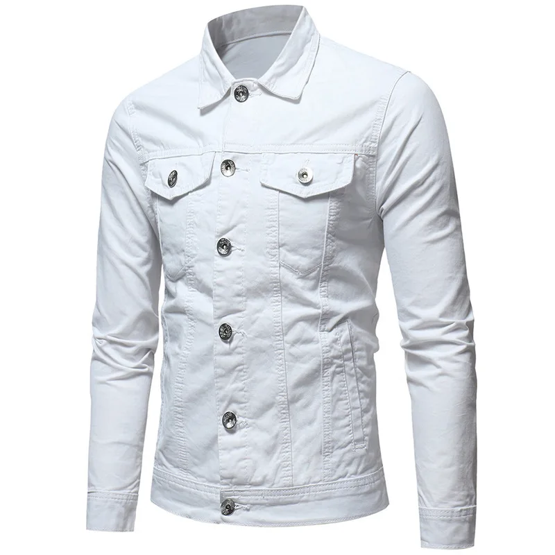 

Autumn and winter new men's European size denim simple casual slim short jacket men's clothing