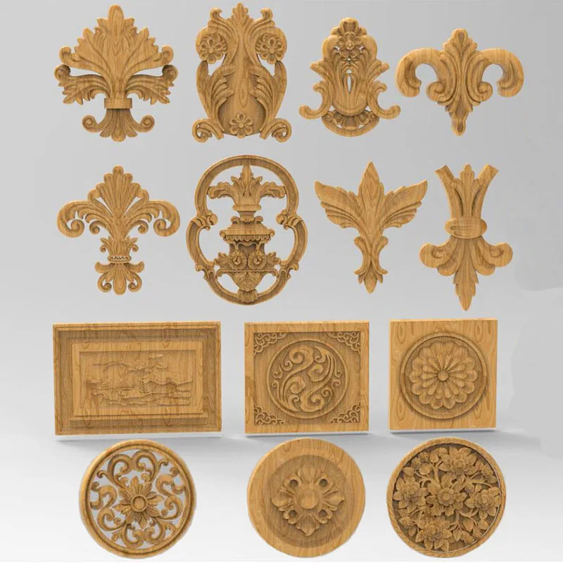 14 шт. резьба в европейском стиле цветок 3D модель для ЧПУ резная фигурка