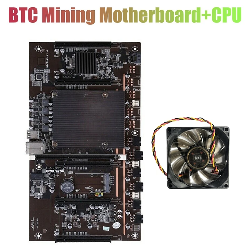 

X79 H61 BTC Miner Motherboard with Cooling Fan LGA 2011 DDR3 Support 3060 3070 3080 Graphics Card for BTC Miner Mining