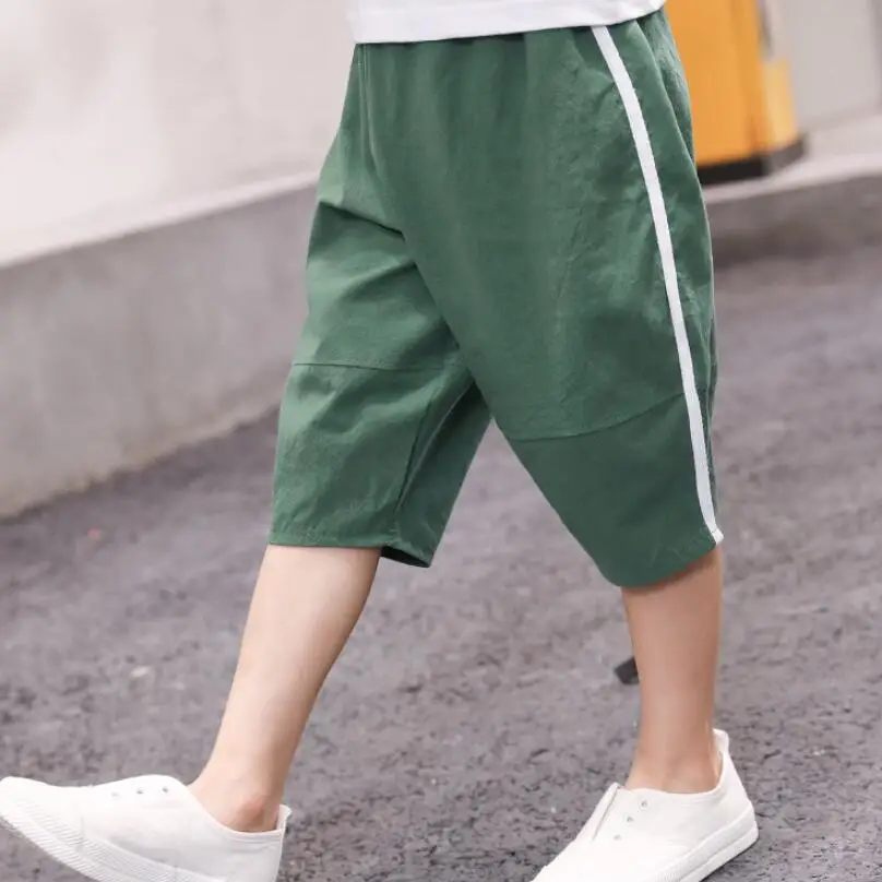 Детские брюки для мальчиков хлопковые короткие штаны летние тонкие Пляжные