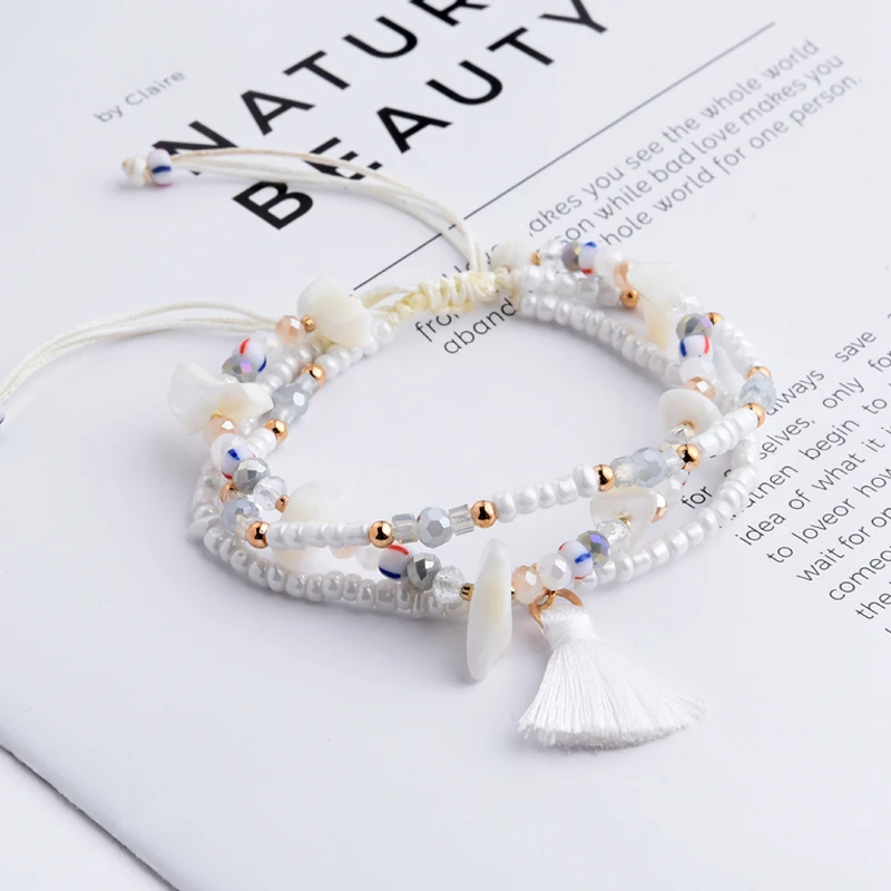 Женские плетеные браслеты в стиле бохо | Украшения и аксессуары