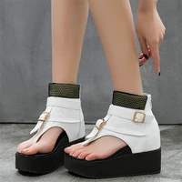 punk flip flops creepers women wedges high heel gladiator sandals female open toe summer party platform pumps shoes casual shoes