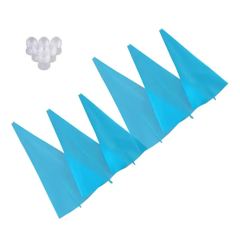 

6 шт. силиконовые кондитерские мешки Многоразовые глазировки сумки выпечки Украшение для торта, печенья и 6 шт. кондитерский мешок муфты под...