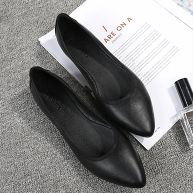 Mujer Mocasines/милые весенние туфли на плоской подошве с острым носком Дышащая обувь