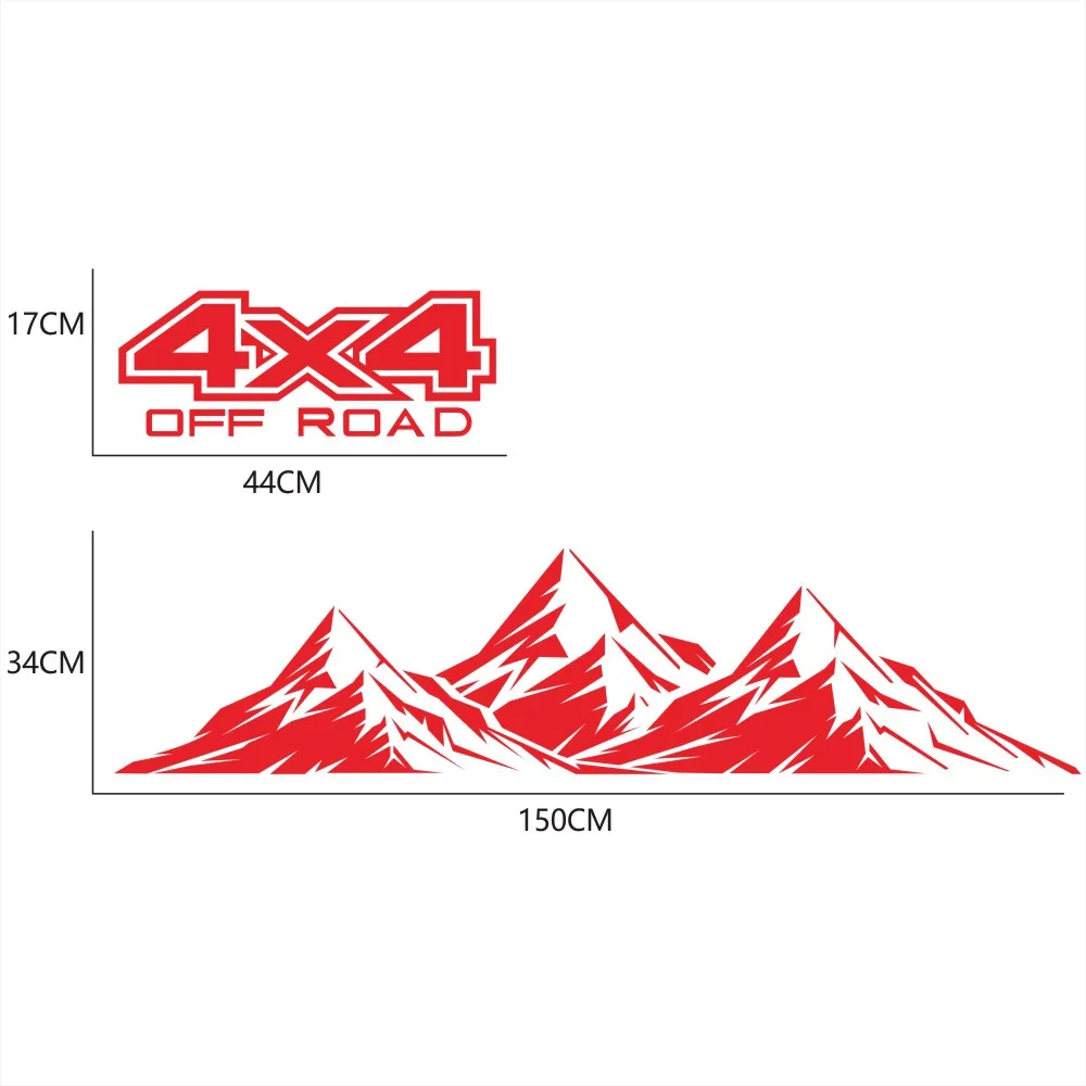 

4X4 Off Road Graphic Vinyl Decal Car Stickers For Ford Ranger Raptor Pickup Isuzu Dma Nissan NAVARA Toyota Hilux Auto Accessory