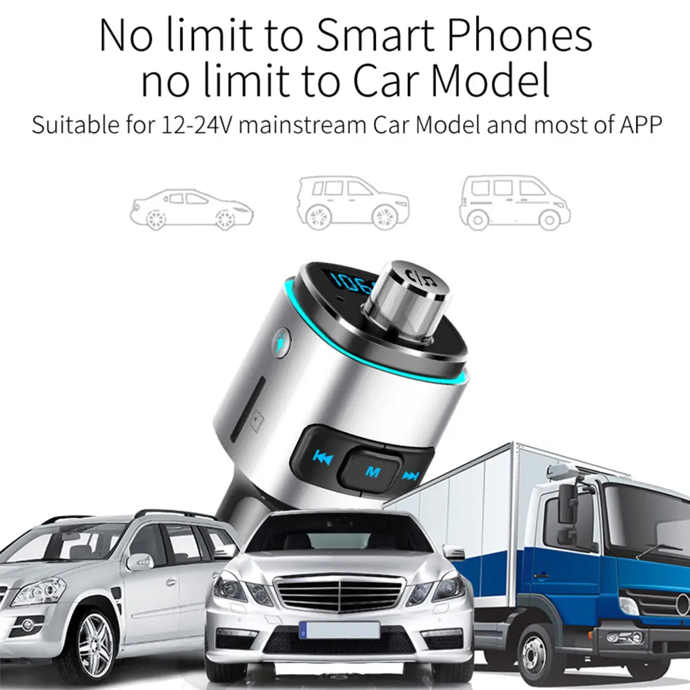 DC 12-24 В адаптер автомобильный fm-передатчик AUX Стерео Bluetooth 4 2 двойной USB QC3.0 Быстрая