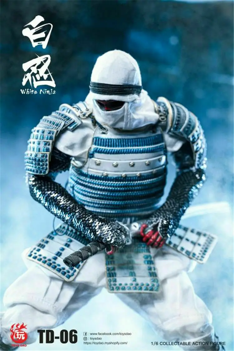 

1/6 White Ninja Male clothes set Alloy Samurai Sword TOYSDAO TD-06 Fit for 12" Strong Male Action Figure Body Collectible
