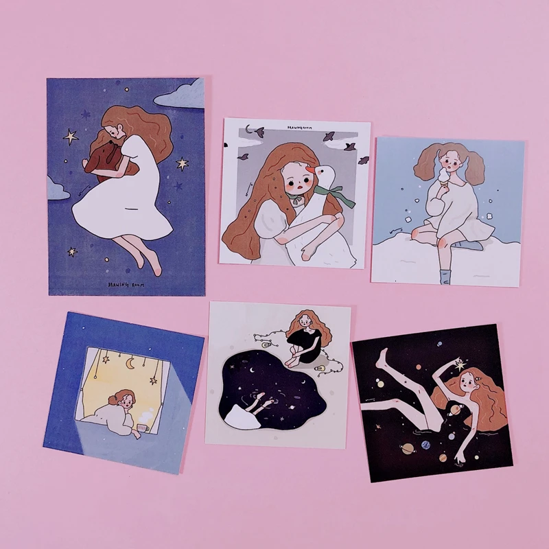 Ins стильная наклейка для открыток мультяшная фотонаклейка ручной аккаунт альбом