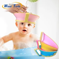 baby kids bath cap visor hat adjustable shower shampoo protect eye ears hair wash shield waterproof splashguard for children in