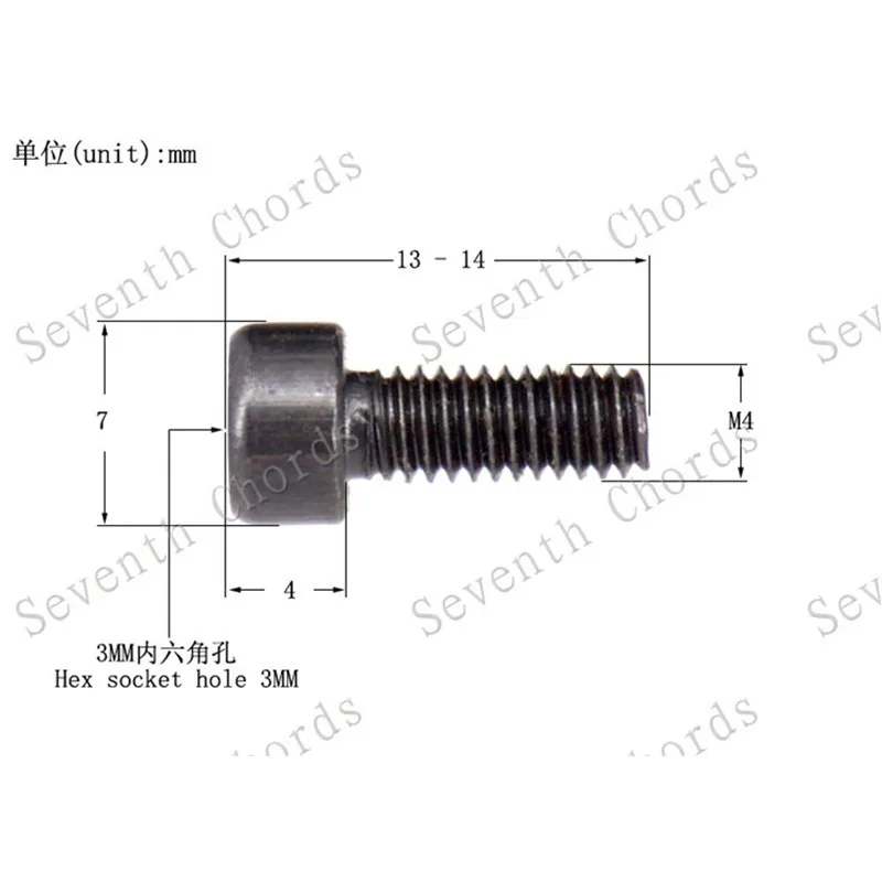 9 шт./лот гайка-зажим для электрогитары шестигранные винты M4 * 13 мм-14 мм аксессуары