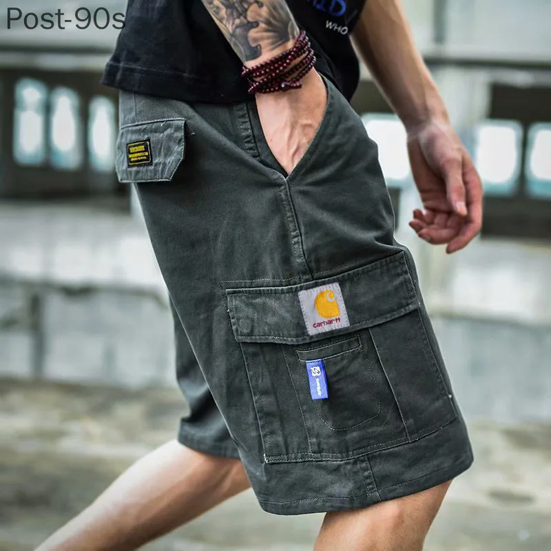 

New Cargo Pants Summer Men's Shorts High Quality Cotton Shorts Cargo Style Pants Trendy Fashion Multi-Pocket Five-Point Pants