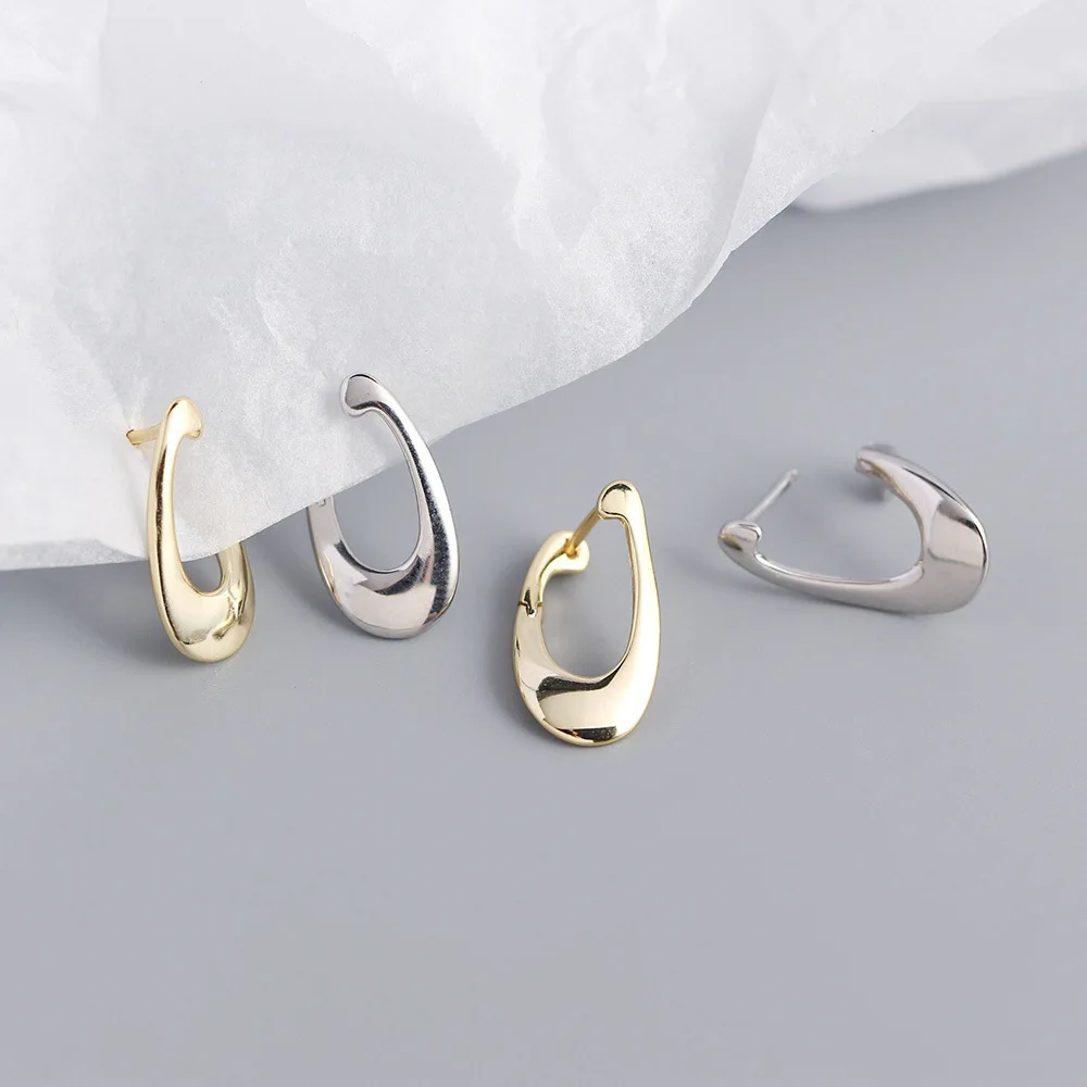 Серьги-гвоздики женские из серебра серьги с застежкой пробы геометрическим