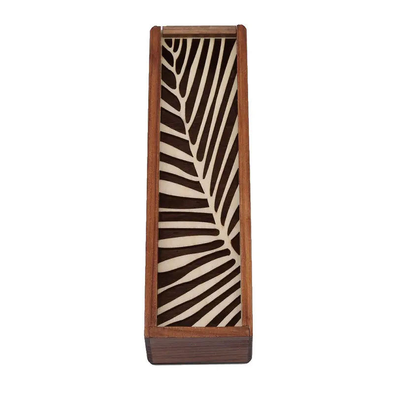 Модные солнцезащитные очки в стиле ретро с коробка полые Деревянный Карандаш