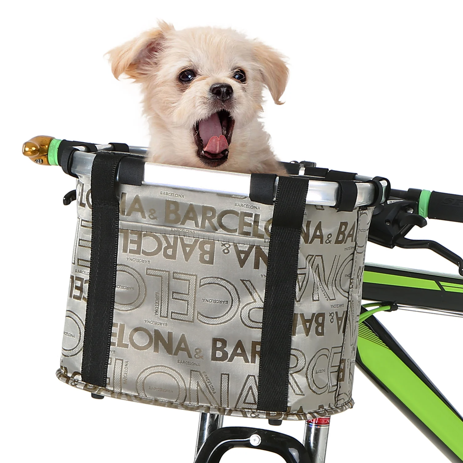 

Складная велосипедная корзина, маленькая переноска для домашних питомцев, кошек и собак, съемная передняя сумка на руль велосипеда, сумка д...