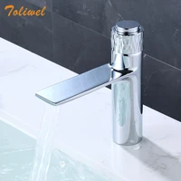 brass push button faucet contemporary bathroom cold hot mixer chrome wash basin faucet deck mount new fashion design