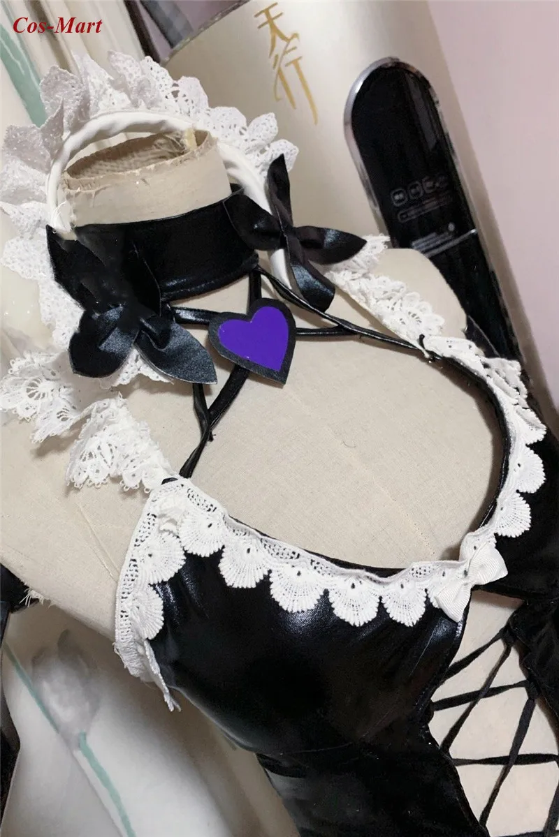 

Game Azur Lane HMS Illustrious Cosplay Costume Black Leather Maid Outfit Unisex Activity Party Role Play Clothing Custom-Make