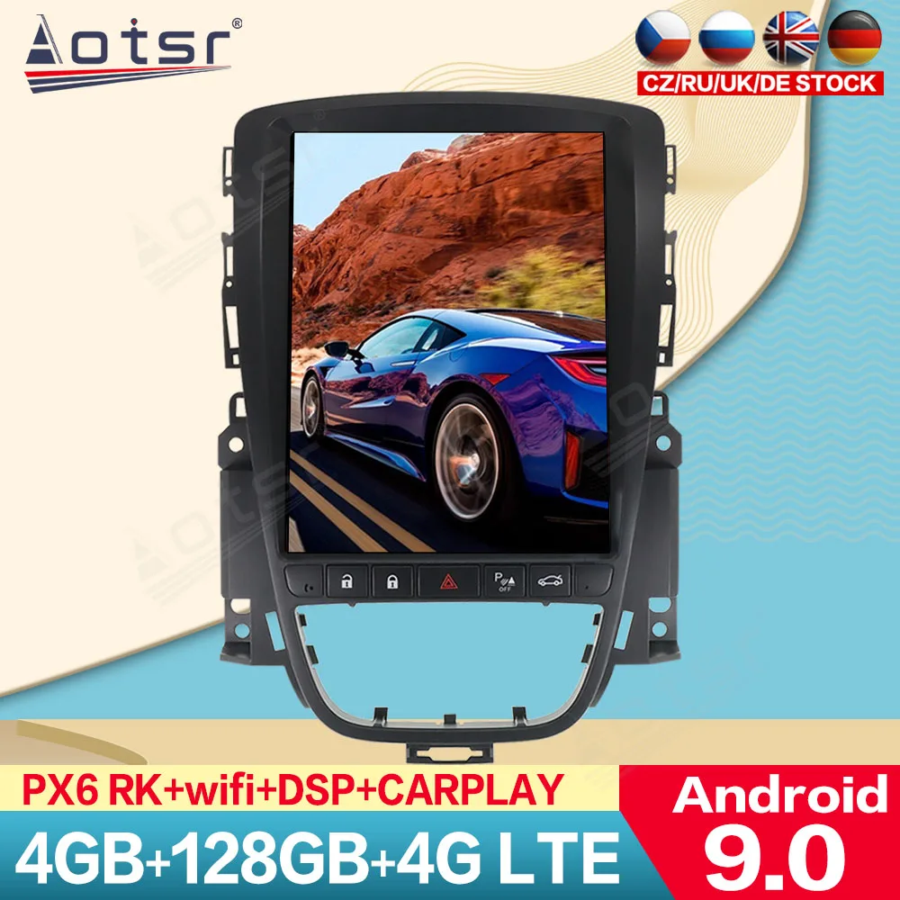 

For Opel Astra J 2009-2016 Android 9 4G+128GB PX6 Tesla Style Car Radio GPS Navigation Auto Stereo Car Player Head Unit WIFI BT